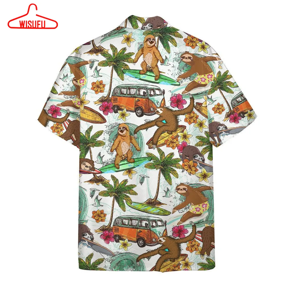 3d Sloth Surfing Hawaii Shirt, New Fashion Gifts