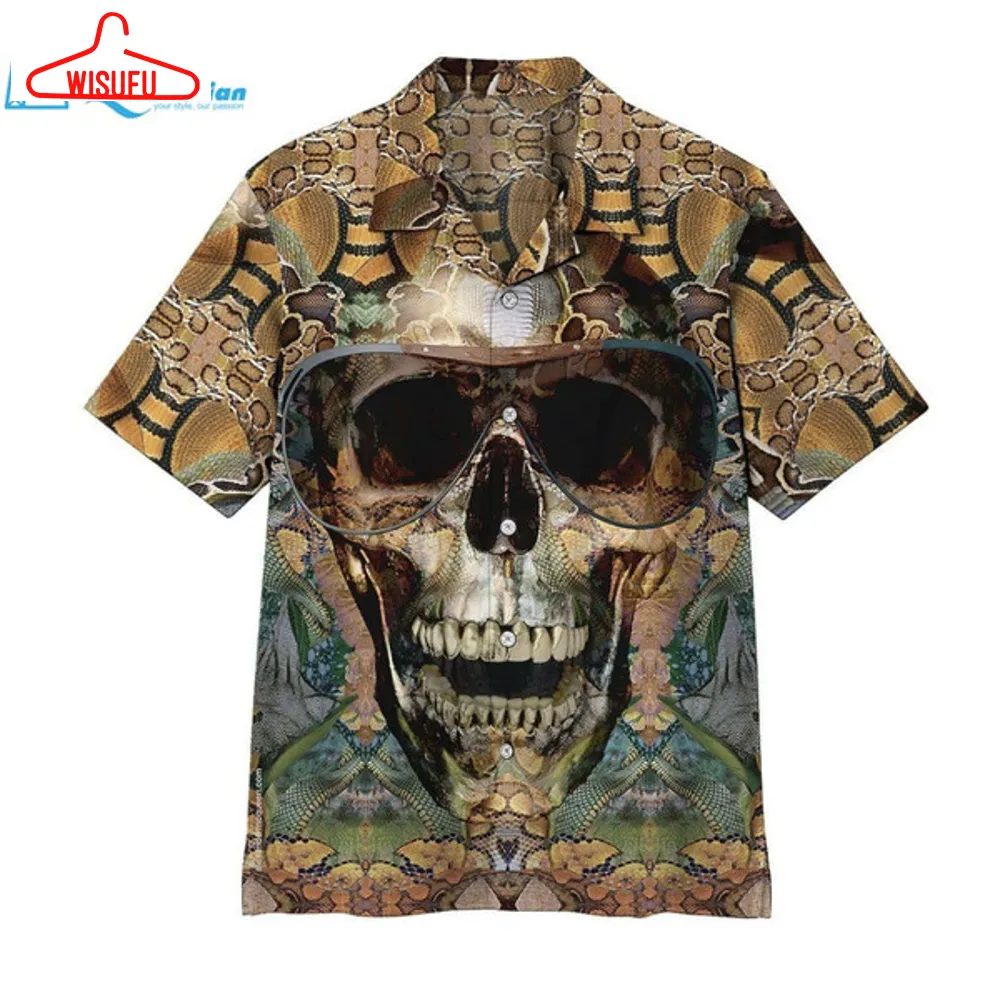 3d Snake Skull Hawaii Shirt Hawaiian Print 3d, Best Gift Ideas, New Fashion Gifts