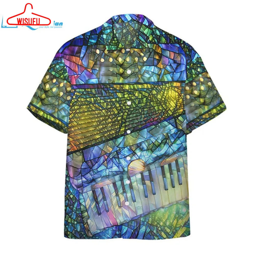 3d Stained Glass Accordion Hawaii Shirt Hawaiian Print 3d, Best Gift Ideas, New Fashion Gifts