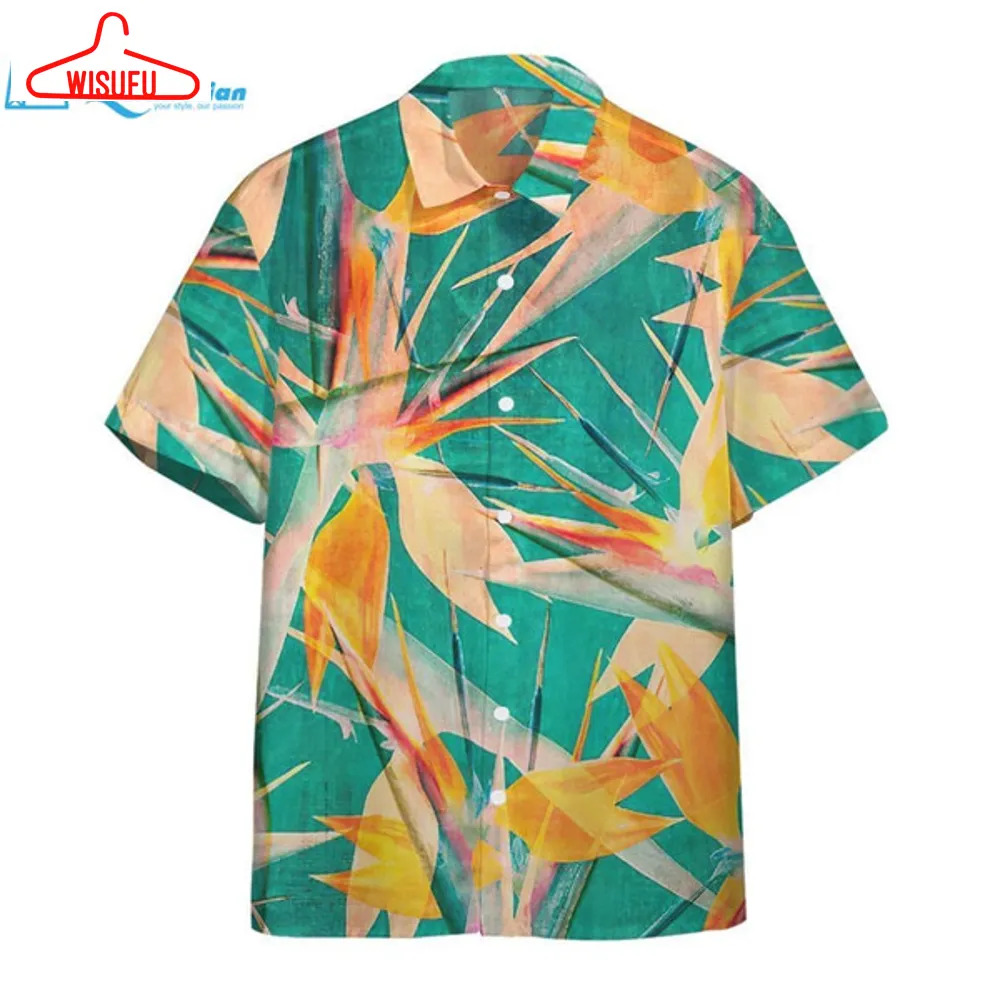 3d Strelitzia Flower Hawaii Shirt Hawaiian Print 3d, Best Gift Ideas, New Fashion Gifts