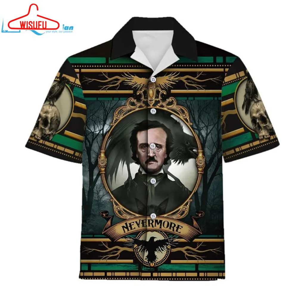 3d Tracksuit Author Edgar Allan Poe Nevermore Hawaiian Shirt, Best Gift Ideas, New Fashion Gifts