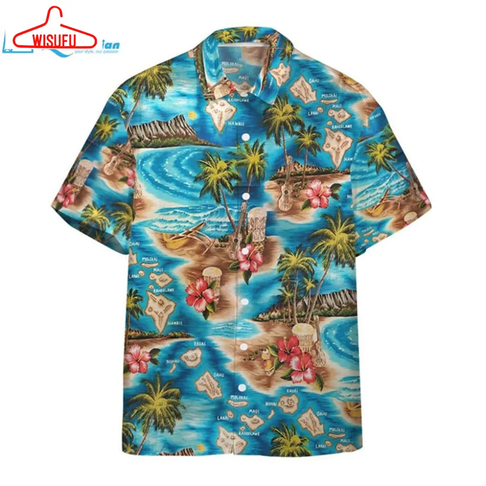 3d Tropical Island Escape Hawaiian Camp Shirt, Best Gift Ideas, New Fashion Gifts