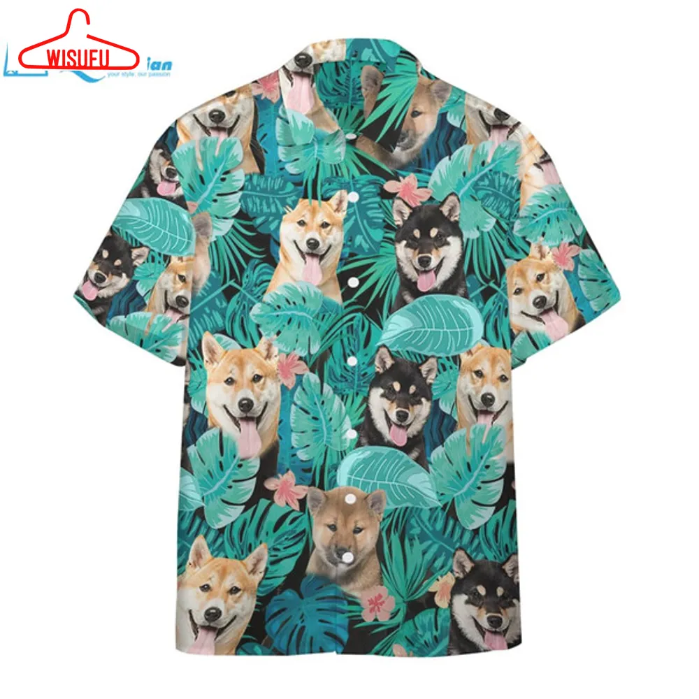 3d Tropical Shiba Inu Hawaiian Shirts, Best Gift Ideas, New Fashion Gifts