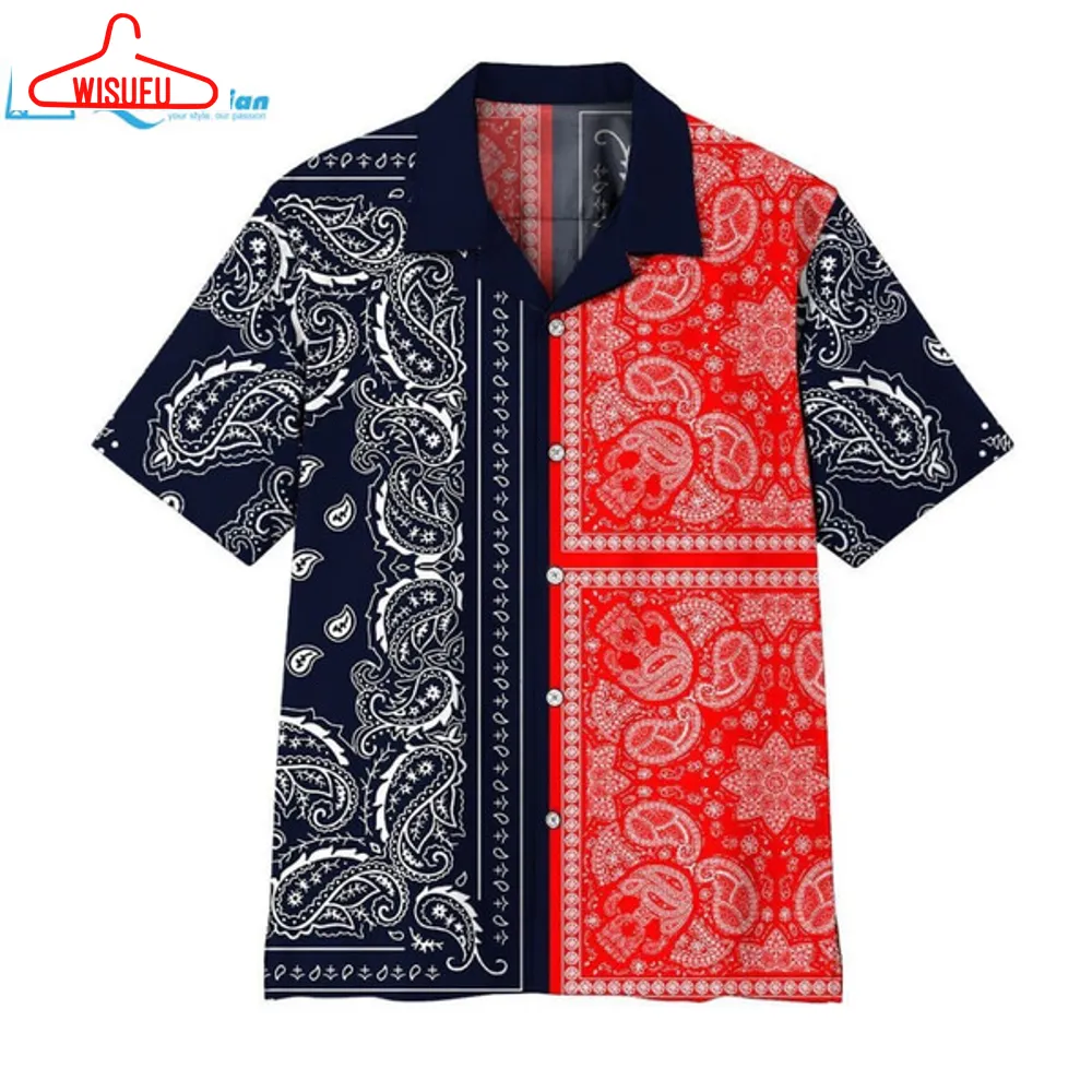 3d Two Paisley Bandanas Hawaii Shirt Hawaiian Print 3d, Best Gift Ideas, New Fashion Gifts