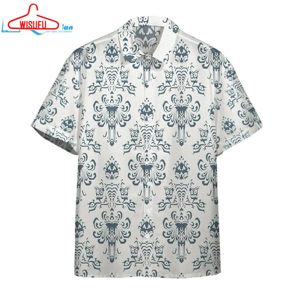 3d White Haunted Mansion Hawaii Shirt Hawaiian Print 3d, Best Gift Ideas, New Fashion Gifts