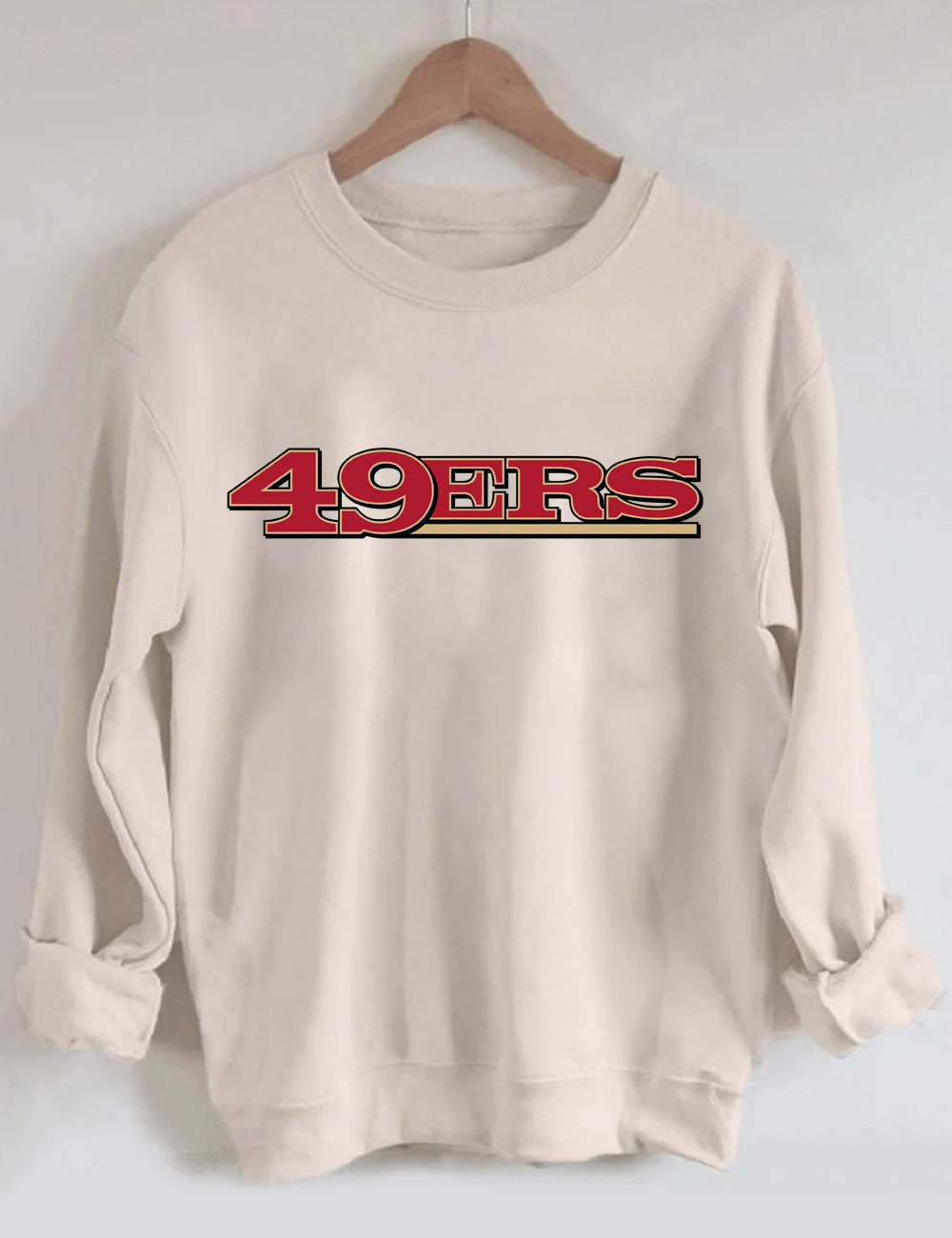 49ERS Football Letters Style 1 Sweatshirt Sand