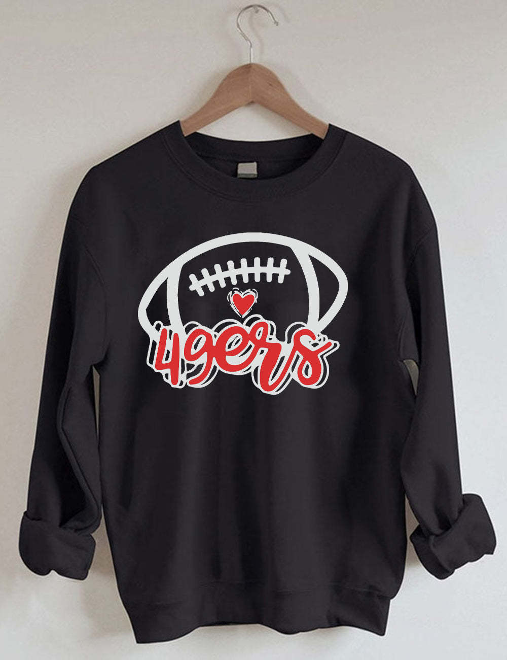 49ERS Football Letters Unisex Sweatshirt Balck