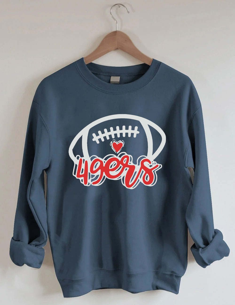 49ERS Football Letters Unisex Sweatshirt Navy