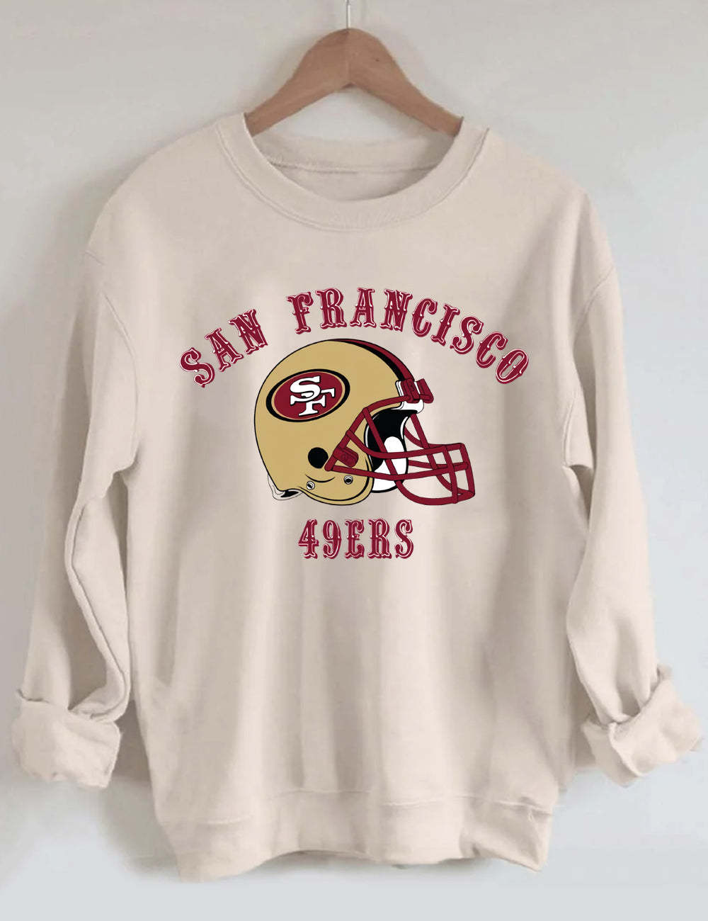 49ERS San Francisco Football Letters Unisex Sweatshirt Sand