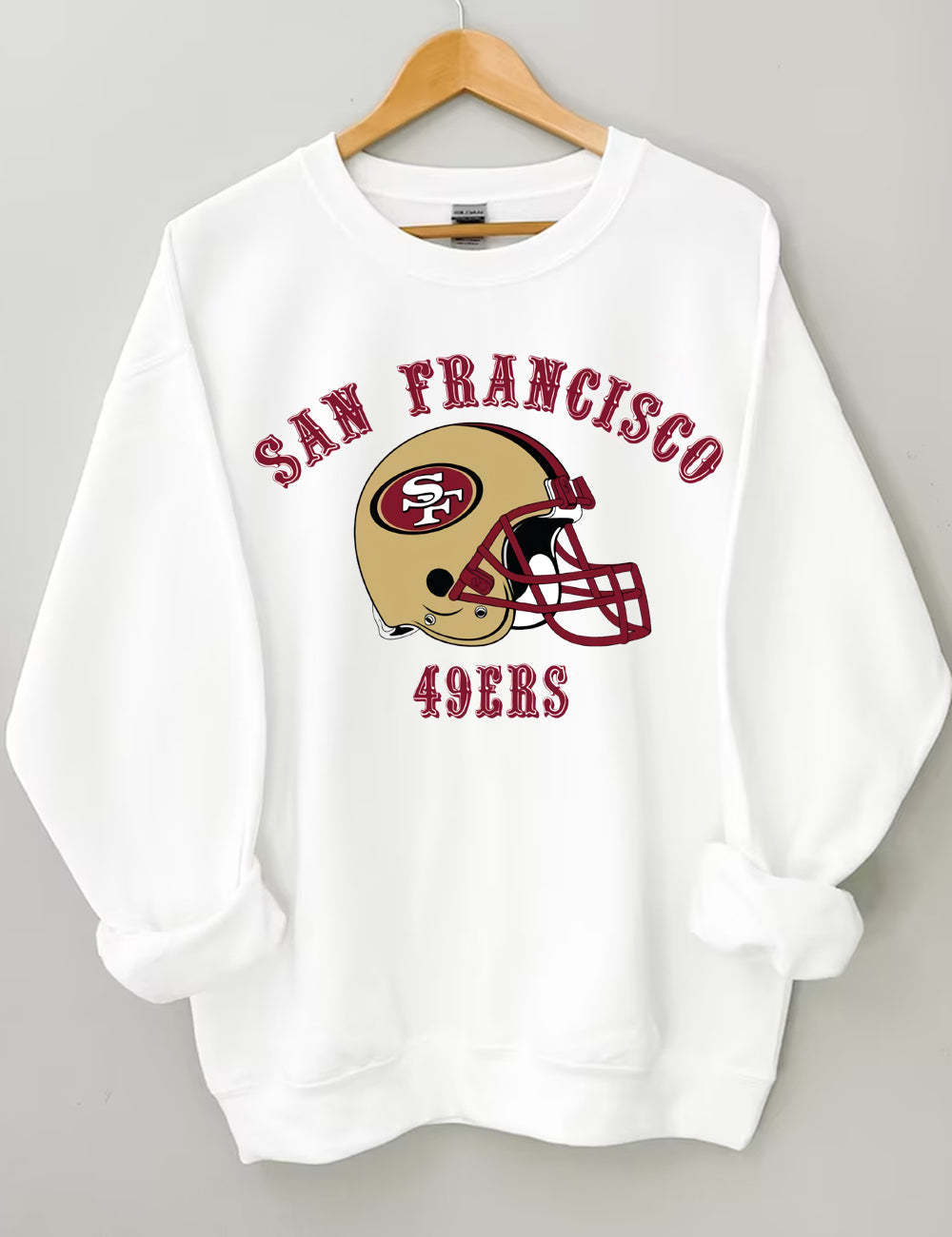 49ERS San Francisco Football Letters Unisex Sweatshirt White