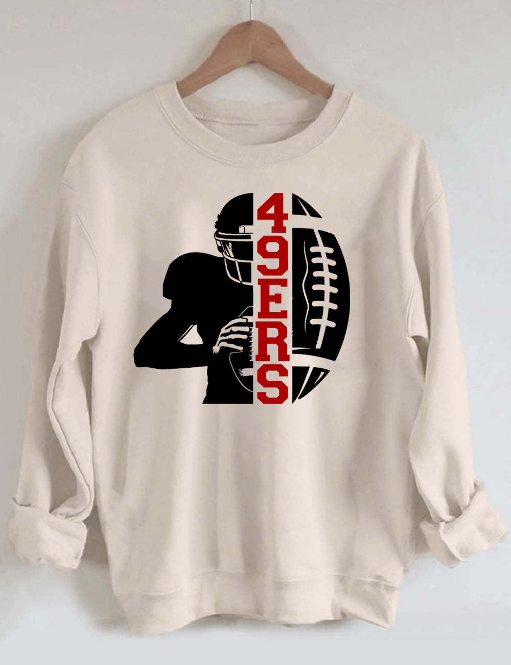 49ers Football Half Player Unisex Sweatshirt Sand