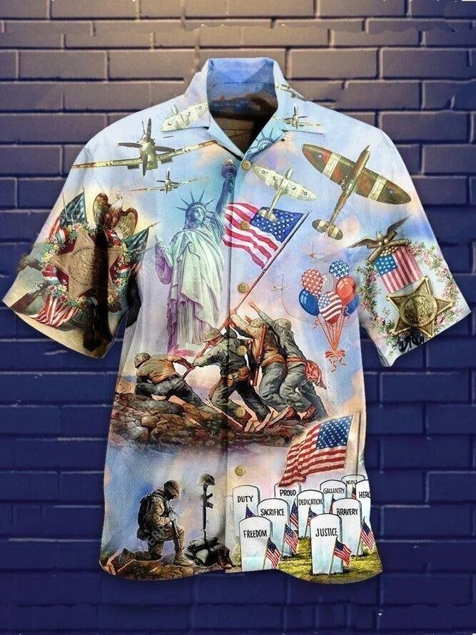 4Th Of July Happy Hawaiian Shirt, Gift For Men, Women, S-5XL US Size