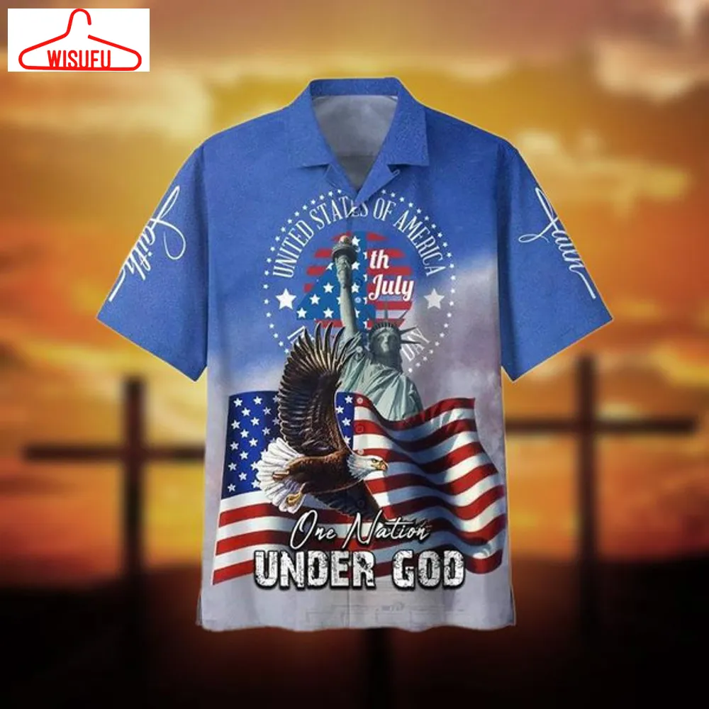 4th July One Nation Under God Independence Day Hawaiian Shirt - For Men & Women - Adult Best Gift Ideas, New Fashion Gifts