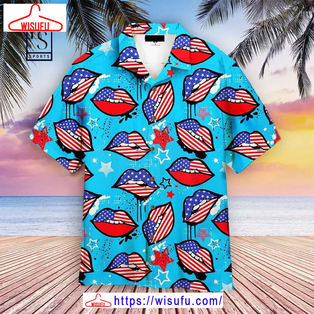 4th Of July American S-exy Lips Hawaiian Shirt, New Fashion Gifts