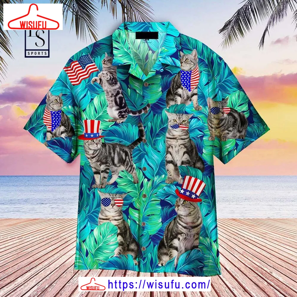 4th Of July Cat Lover Hawaiian Shirt, New Fashion Gifts