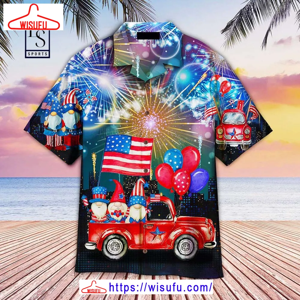 4th Of July Cheerful Gnomes Hawaiian Shirt, New Fashion Gifts