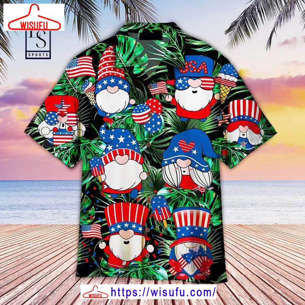 4th Of July Gnomes Dancing Hawaiian Shirt, New Fashion Gifts