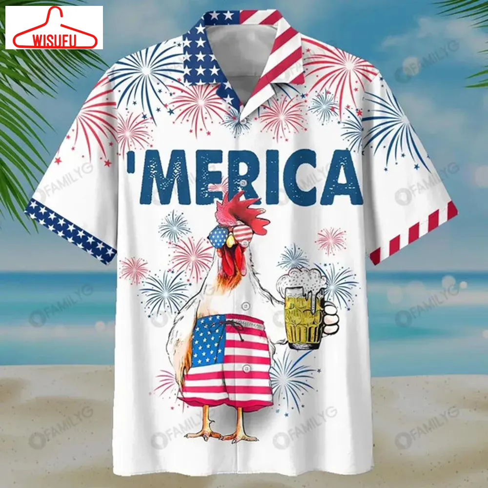 4th Of July Hawaiian Shirts - Beer For Chicken Independence Day - Beer Best Gift Ideas, New Fashion Gifts