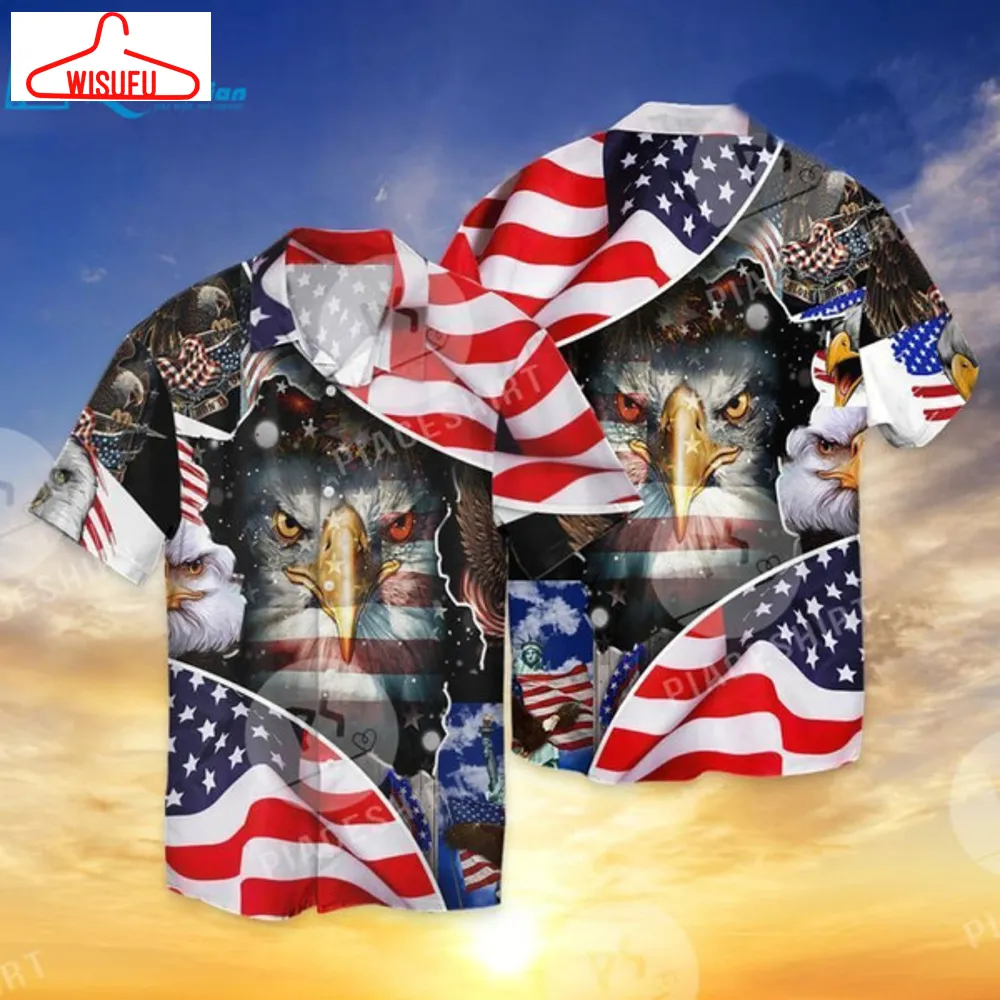 4th Of July Independence Day American Eagle Hawaiian Shirt, Best Gift Ideas, New Fashion Gifts