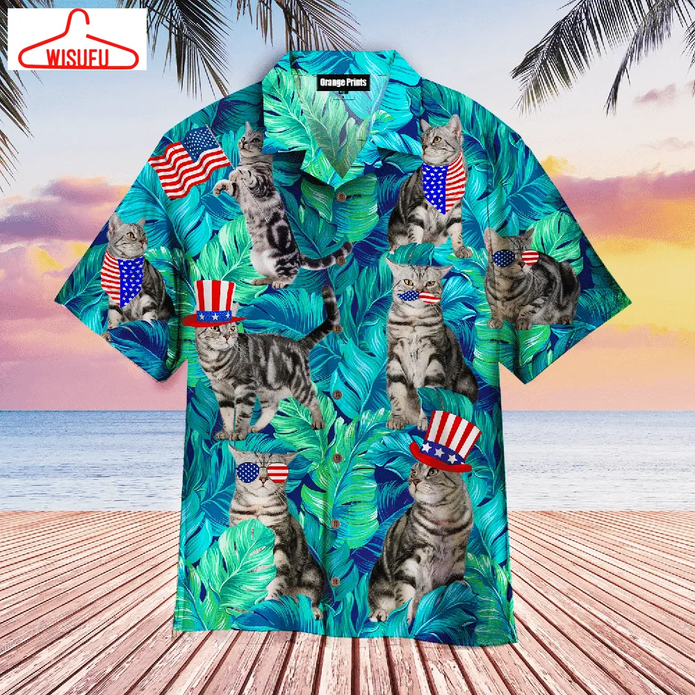 4th Of July Independence Day Cat Lover Hawaiian Shirt