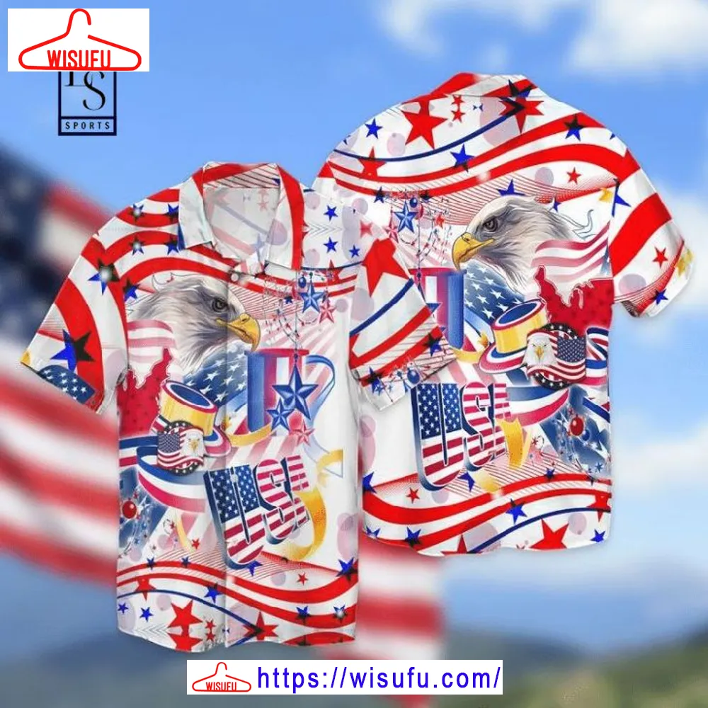 4th Of July Independence Day Eagle American Flag Usa Hawaiian Shirt, New Fashion Gifts