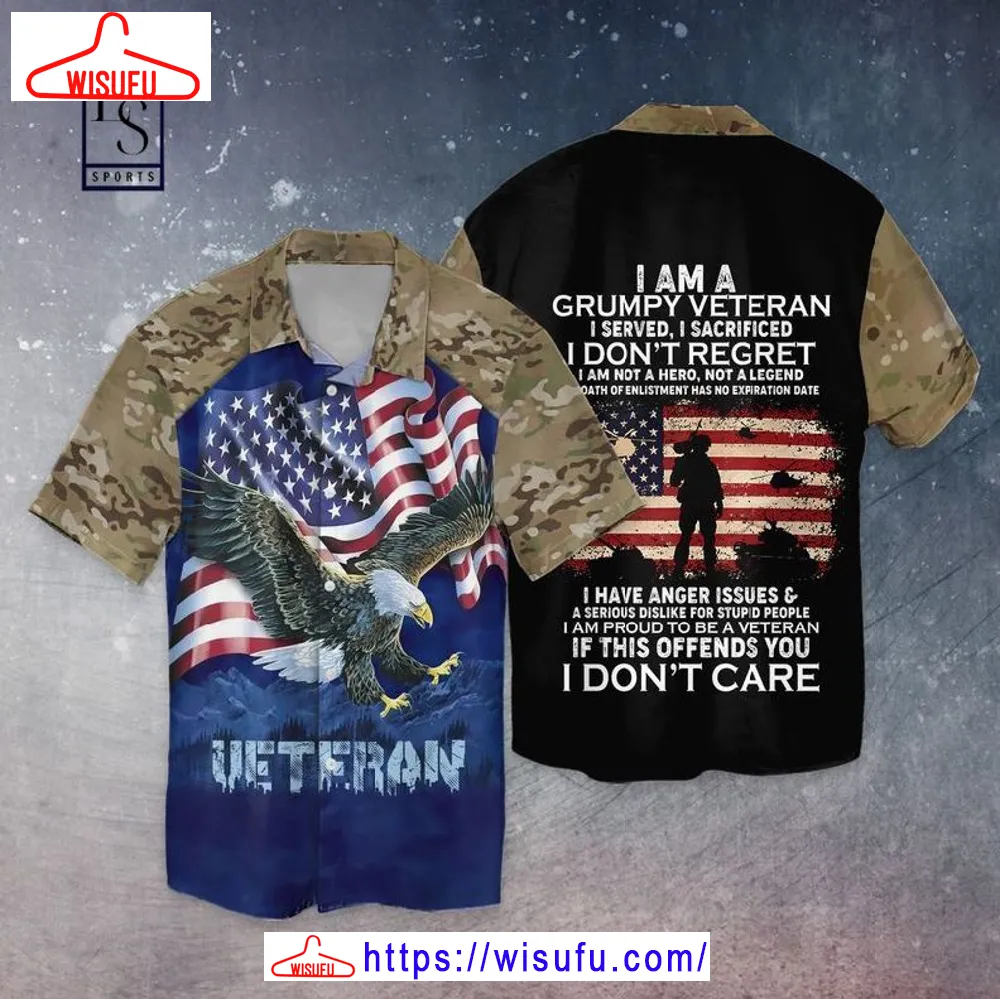 4th Of July Independence Day Memorial Day American Veteran I Am A Grumpy Veteran Hawaiian Shirt, New Fashion Gifts