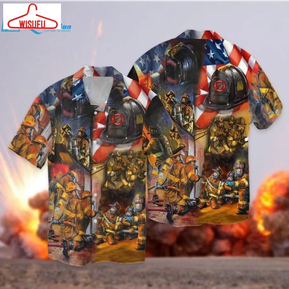 4th Of July Independence Day Memorial Day Firefighter Graphic Print Hawaiian Shirt, Best Gift Ideas, New Fashion Gifts