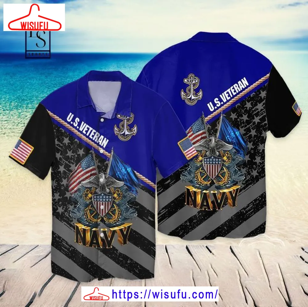 4th Of July Independence Day Memorial Day Veteran American Flag Eagle Navy Hawaiian Shirt, New Fashion Gifts