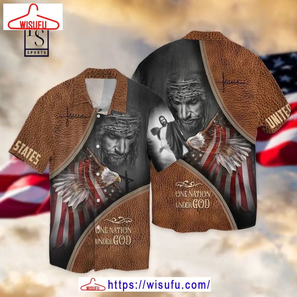 4th Of July Independence Day United States One Nation Under God Jesus Hawaiian Shirt, New Fashion Gifts