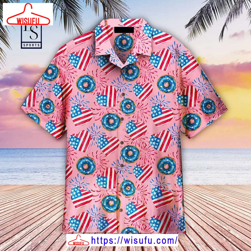 4th Of July Love American Donuts Hawaiian Shirt, New Fashion Gifts