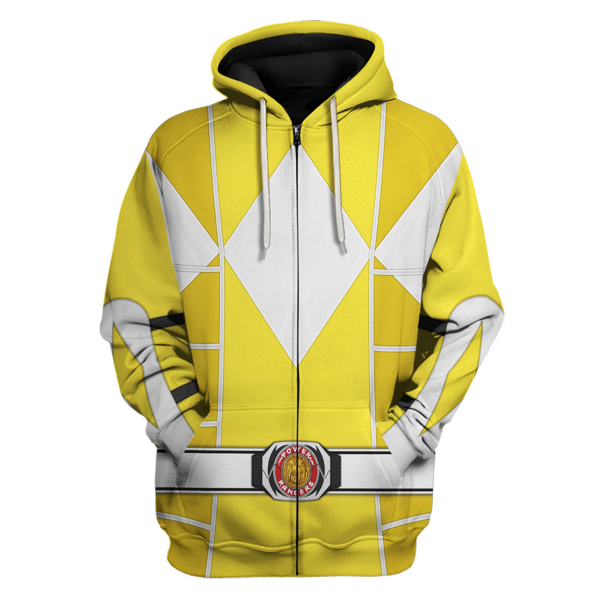 Yellow Ranger Mighty Morphin Cosplay hoodie zip