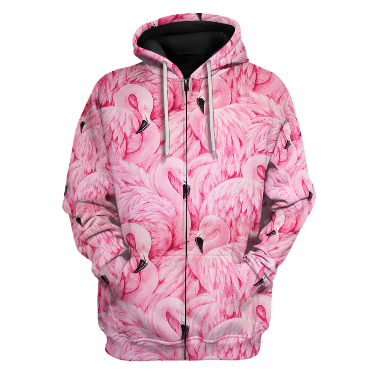 Flamingo Animal Cosplay Apparel Hoodie zip