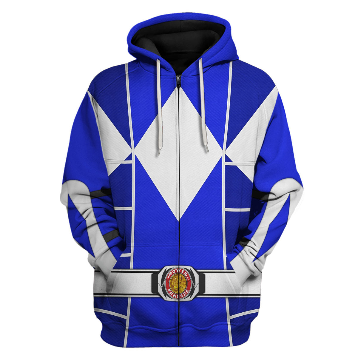 Blue Ranger Mighty Morphin Cosplay hoodie zip