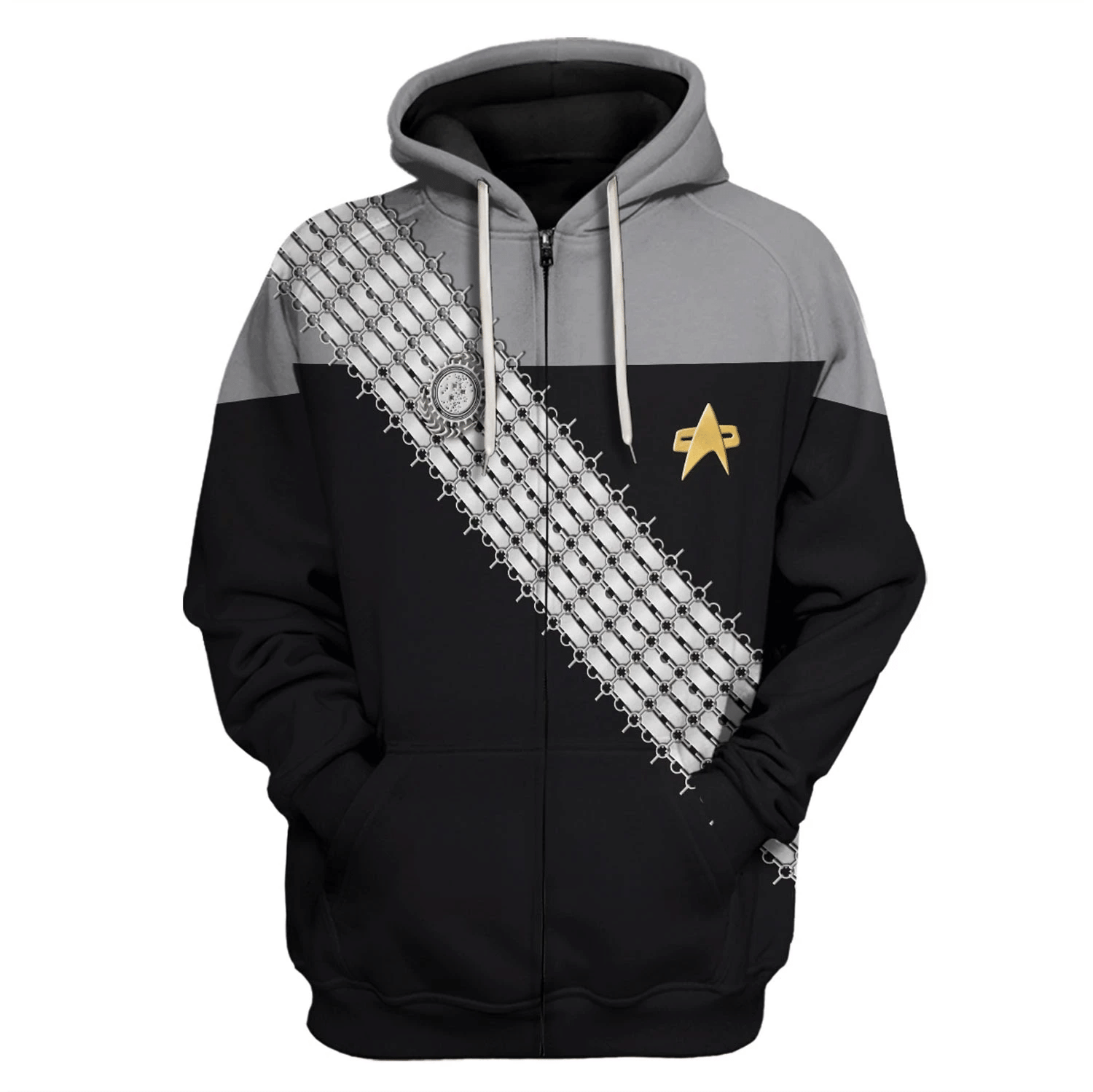 DSN Worf Gray Apparel Hoodie zip