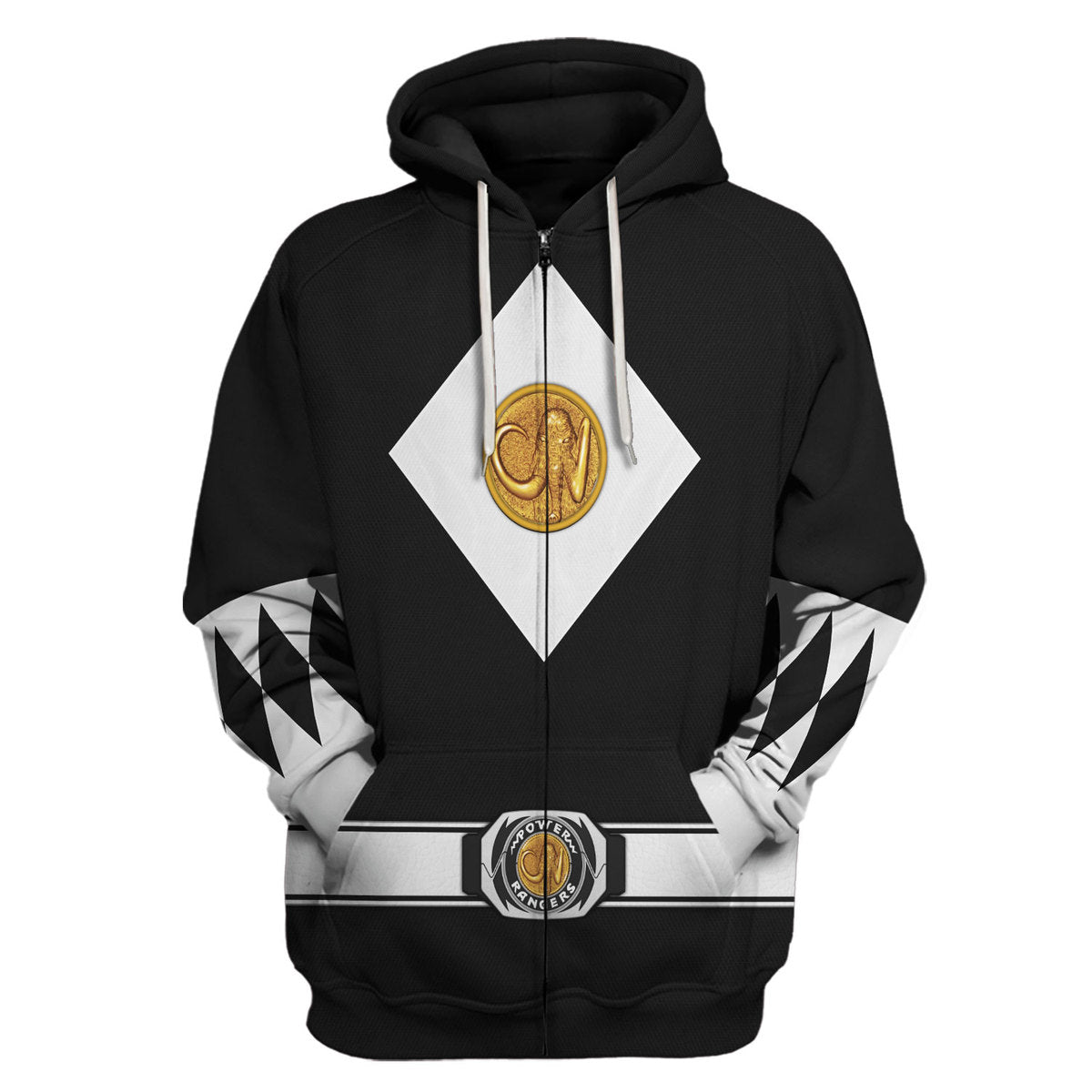 Black Ranger Mighty Morphin The Movie (1995) Hoodie zip