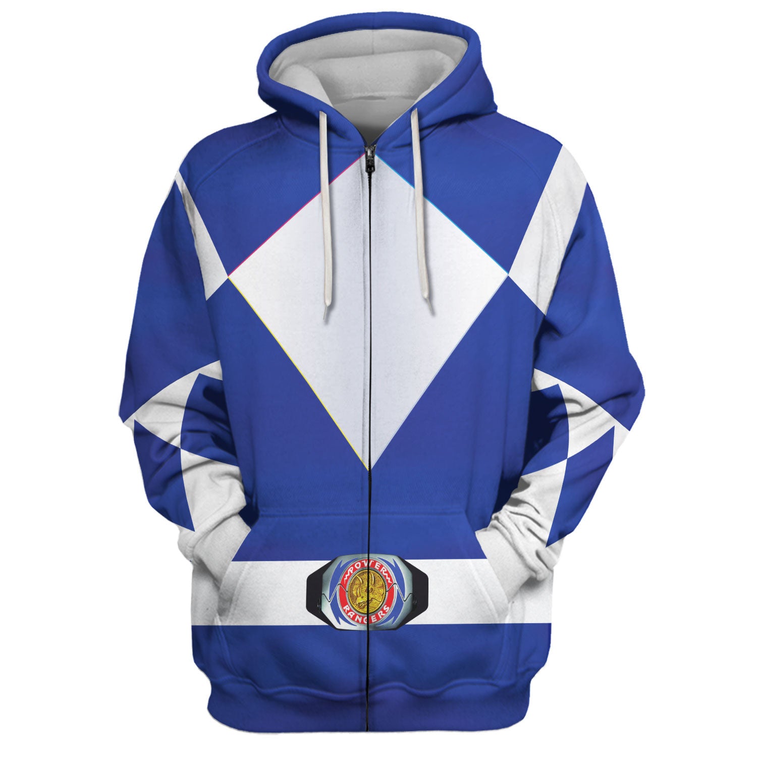 Gearhomie Unisex Tracksuit Hoodies Blue Power Ranger 3D hoodie zip