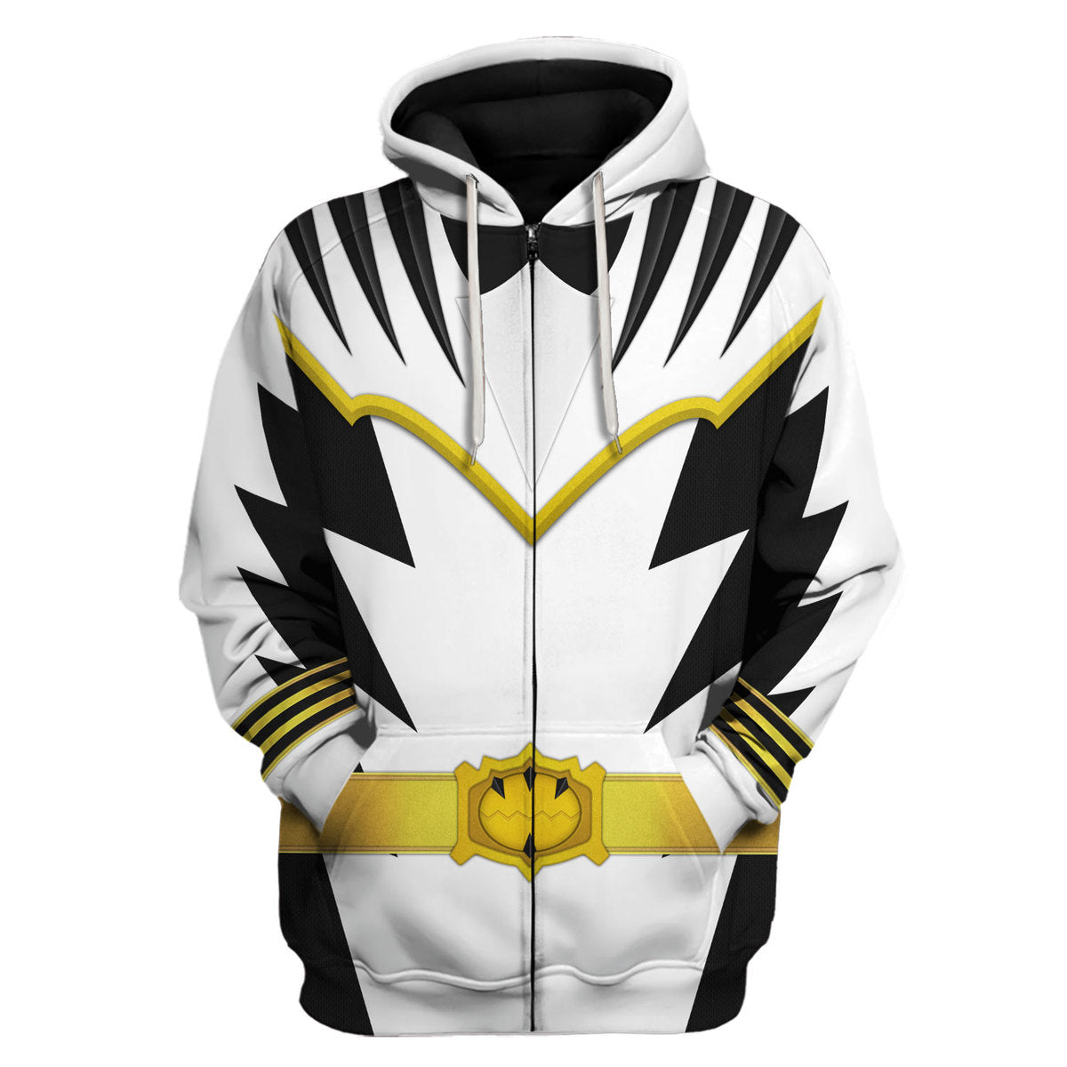 White Ranger Dino Thunder hoodie zip