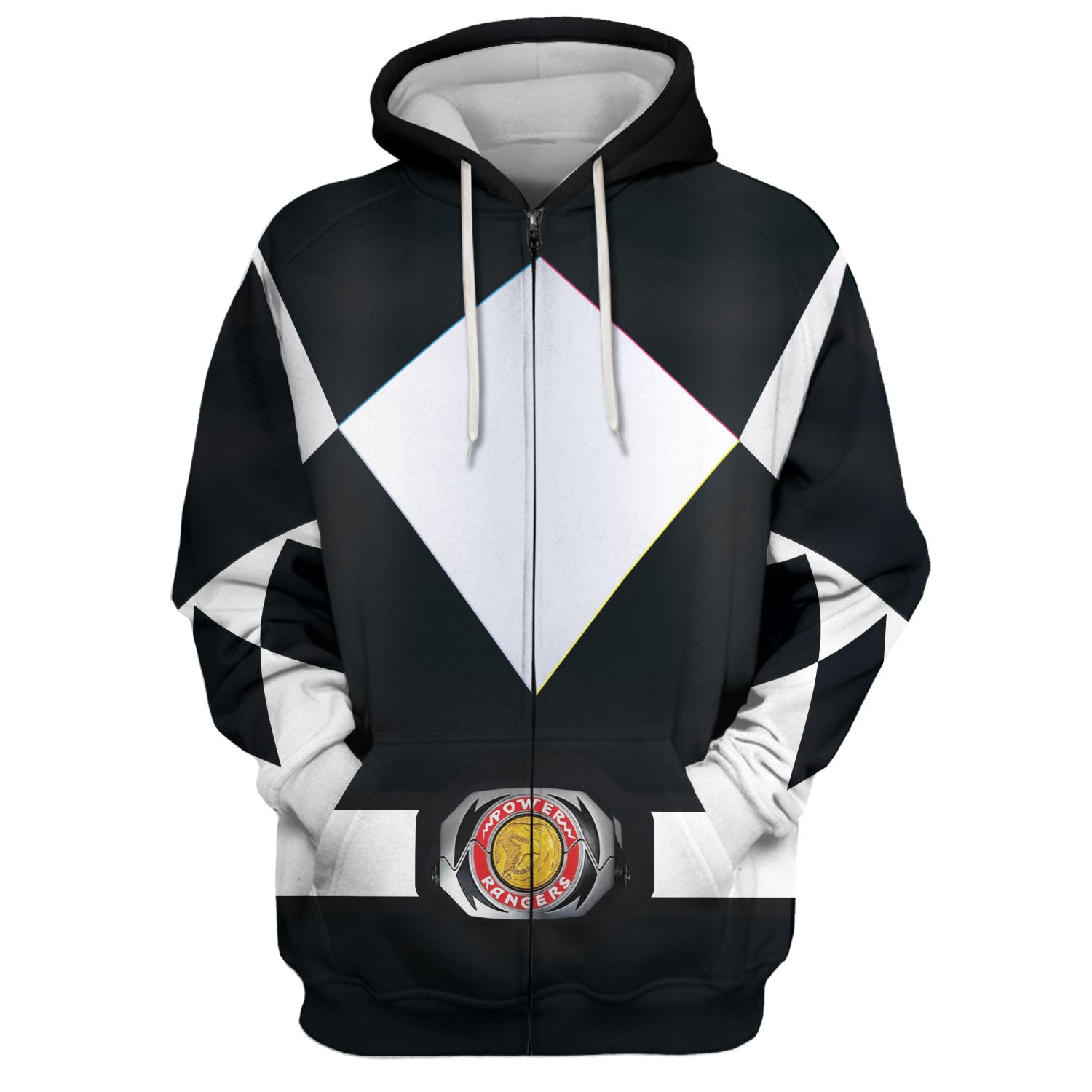 Gearhomie Unisex Tracksuit Hoodies Black Power Ranger 3D hoodie zip