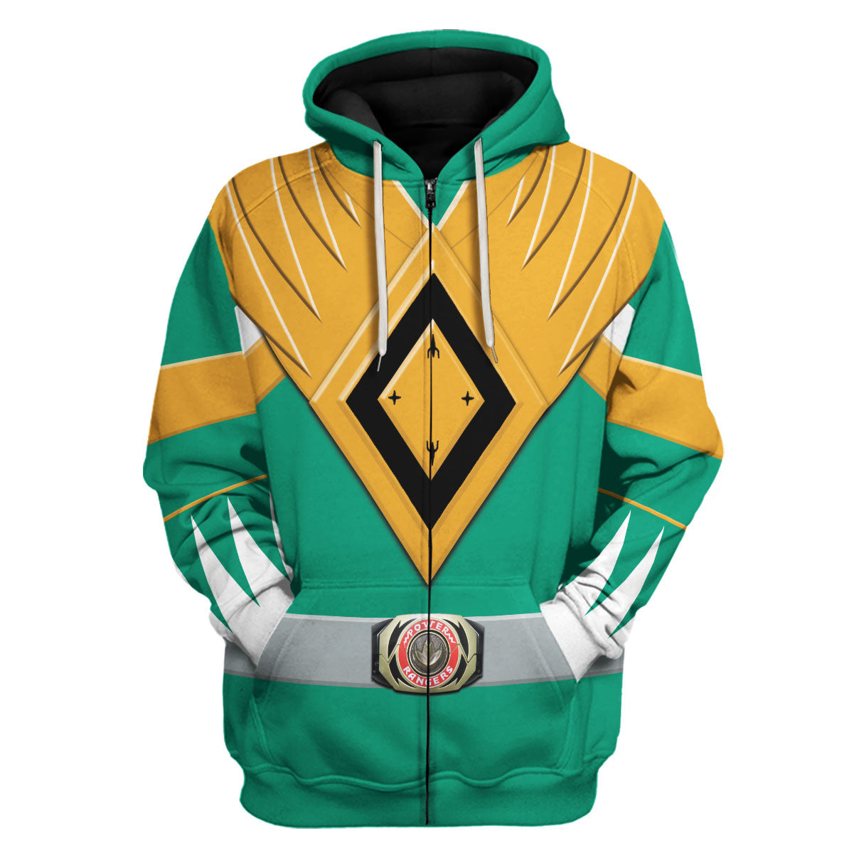 Gearhomie Unisex Tracksuit Hoodies Green Power Ranger 3D hoodie zip