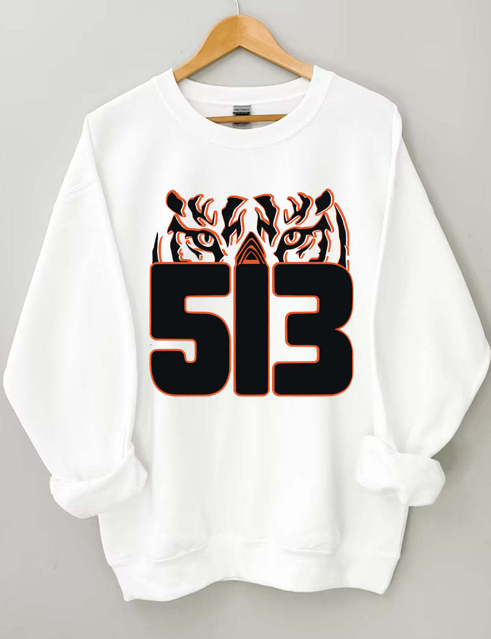 513 Cincinnati Bengal Tiger Football Unisex Sweatshirt White