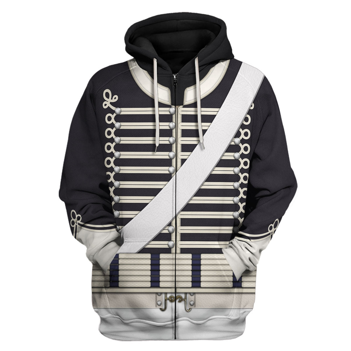 Gearhomie British 18th Hussar-Full Dress (1806-1815) Uniform All Over Print hoodie zip