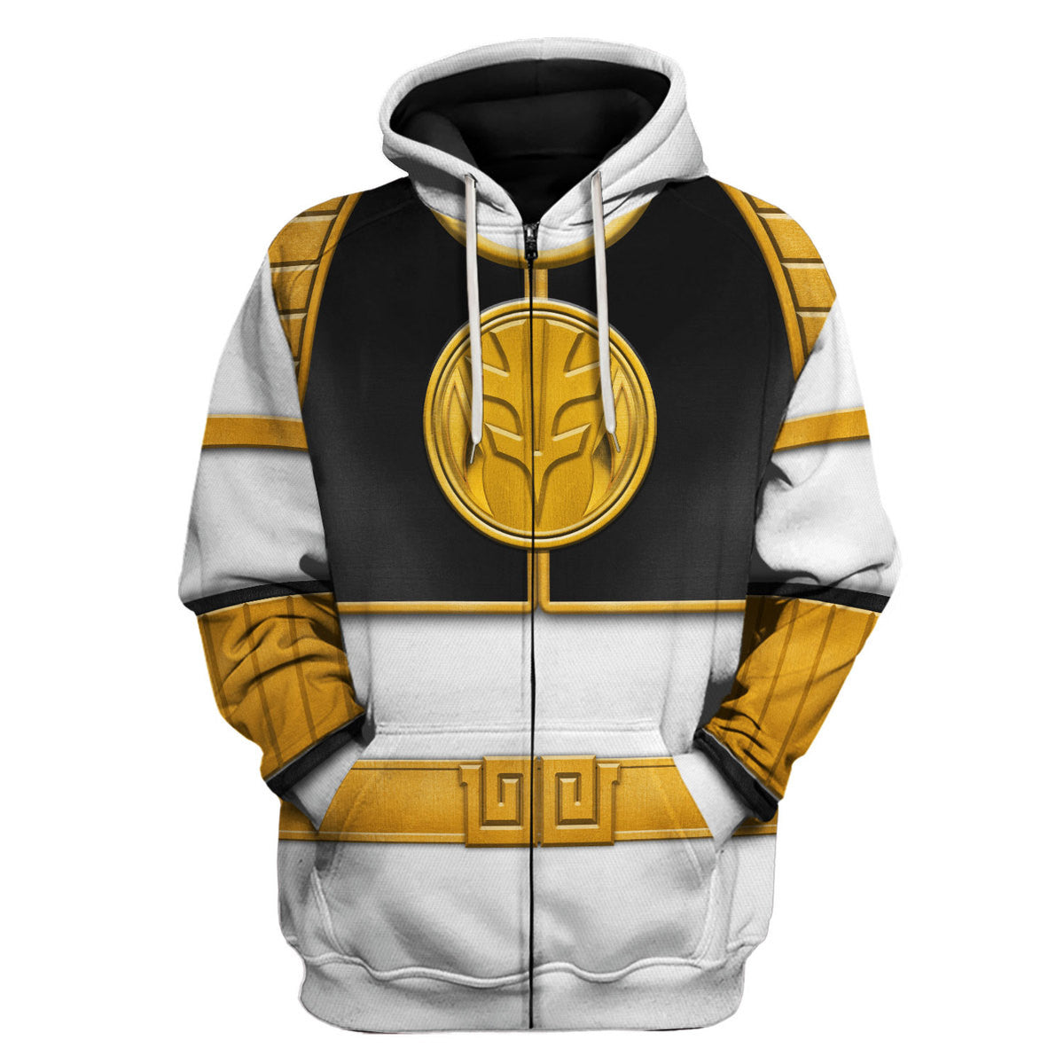 White Ranger Mighty Morphin hoodie zip