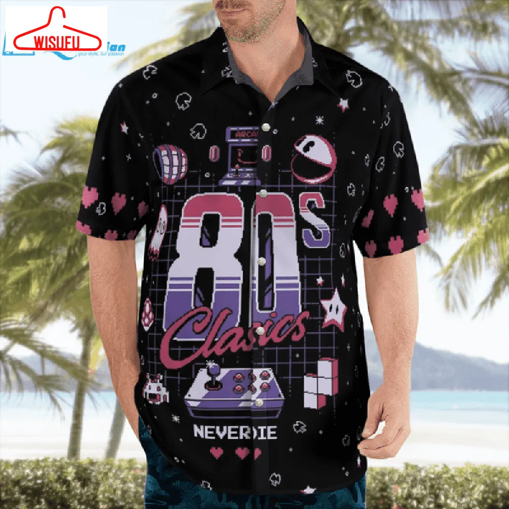 80s Classic Game Never Die Pixel Art Hawaiian Aloha Shirts, Best Gift Ideas, New Fashion Gifts