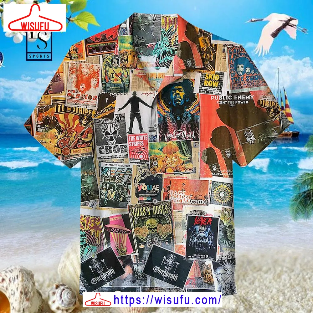 80s Rock Collage Hawaiian Shirt, New Fashion Gifts