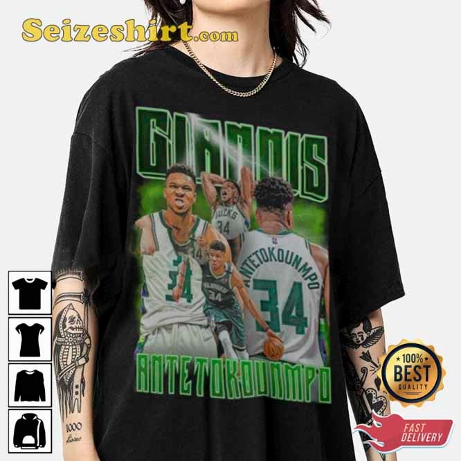 80s Vintage Giannis Antetokounmpo 34 Basketball Unisex T-Shirt