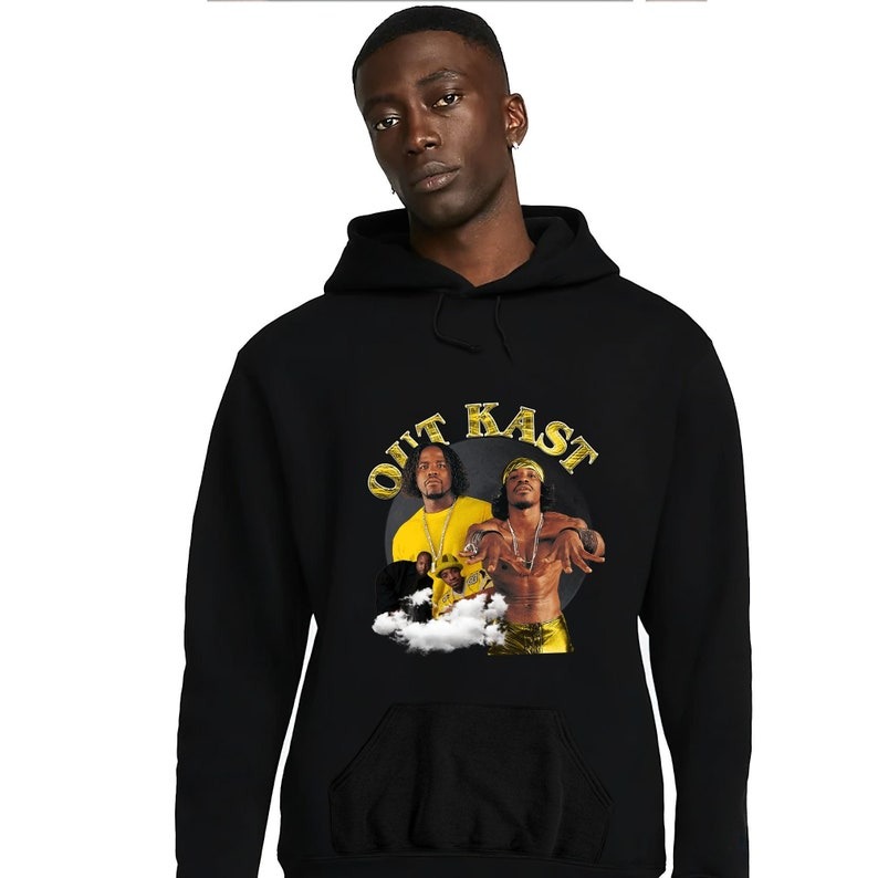 90s Outkast Hip-Hop Graphic Unisex Hoodie-Black