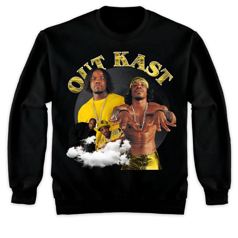 90s Outkast Hip-Hop Graphic Unisex Sweatshirt-Black