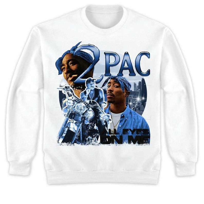 90s Pac Shakur Graphic Unisex Sweatshirt-White