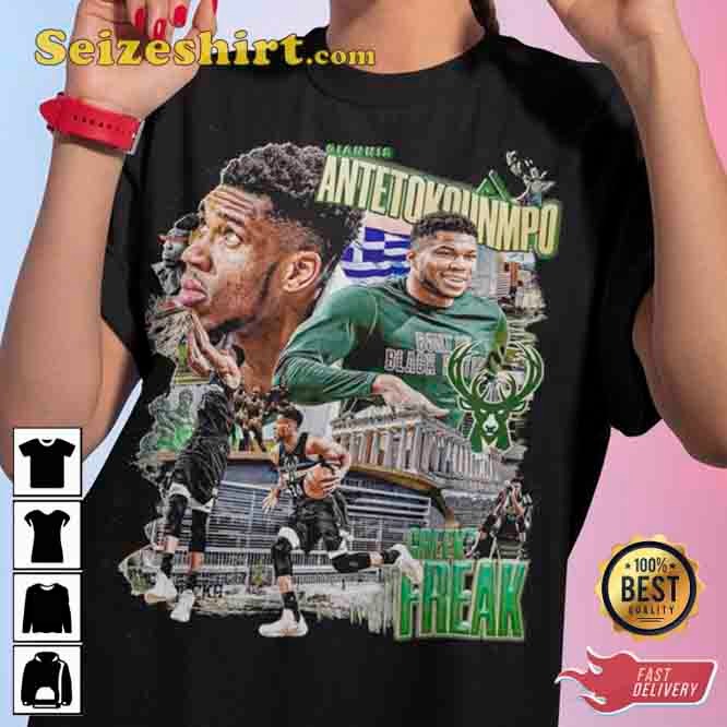 90s Vintage Giannis Antetokounmpo Milwaukee Bucks Basketball Unisex T-Shirt