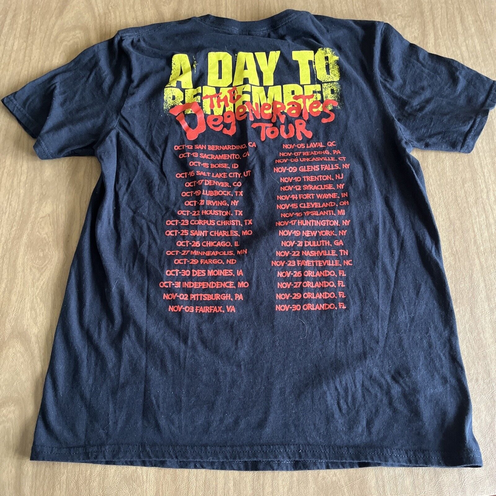 A Day To Remember The Degenerates Tour 2019 Adult T-shirt Concert Rock
